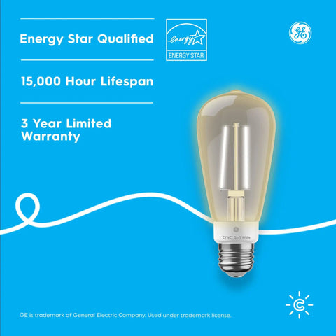 Smart LED Edison Style ST19 Bulb Pack Of 4 That Plays Nice With Alexa And Google Home WiFi Enabled Soft White 60W Equivalent Dimmable