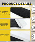 Built Tough Garage Door Brush Seal Kit Fits 12X10 Ft Doors Dense One Inch Bristles Rust-Resistant Aluminum Base for Sealing