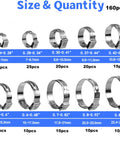 Chart of 160 Piece Single Ear Hose Clamp Kit 6mm To 25.6mm Stainless Steel 304