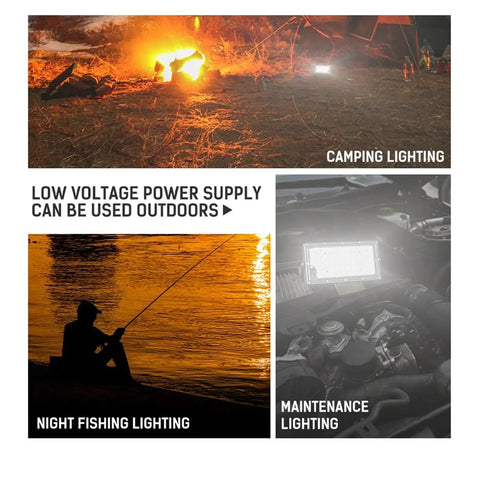 JUDYSSY Dc 12V Led Flood Light 100W Outdoor Floodlight for camping, fishing, and maintenance lighting applications.