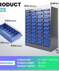 40 Drawers Bolt And Nut Tool Storage Cabinet With 200 Dividers And 80 Label Slots Tough Heavy Duty Alloy Steel Parts Cabinet