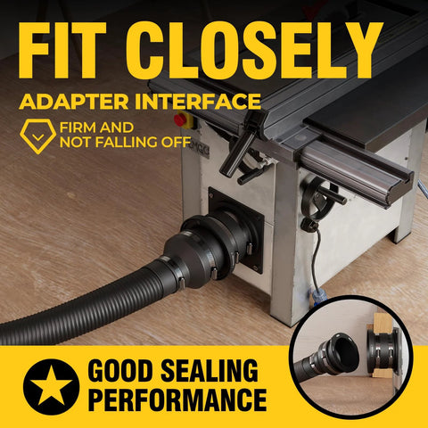 Joinerjetly magnetic dust collection fittings set with 4-inch and 2.5-inch couplers and mag port connector.