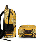 Golden Bloom Bumblebee Printed Unisex Backpack With Large Capacity For School And Travel Durable Polyester Build Breathable Design Smooth Zipper Go To Everyday Carryall side view