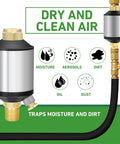 Water Separator Filter For Air Lines 1/4 Inch NPT Inlet And Outlet That Keeps Moisture And Debris Out So Your Pneumatic Tools Stay Dry