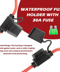 Waterproof fuse holder with 30A fuse for 40 Amp Waterproof Electric Fuel Pump Relay Kit For 12V Cars And Trucks