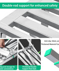 Heavy Duty Folding Scaffold Tower With Adjustable Height And Non Slip Deck Built Like A Tank showing double-rod support and anti-slip footpads.