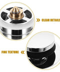 Universal Bathtub Drain Stopper Press Plug with Copper Core showing detailed design and fine texture on Chrome finish.