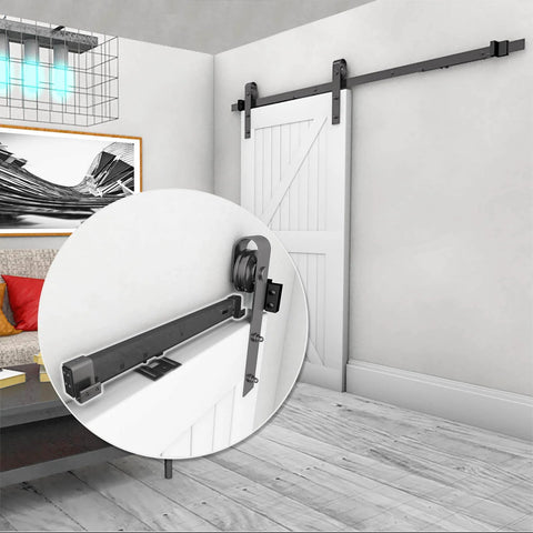 Installed Stainless Steel Barn Door Soft Close Mechanism Kit With Adjustable Tension Spring Damper And Included Actuator Spacers