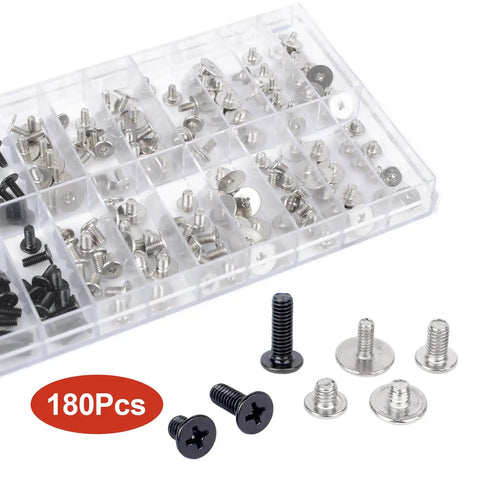 Top Shelf Computer Screws Assortment Kit Featuring 180 Nickel Plated Fasteners in organized carry box for PC case modding.