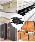 Image showing Sixteen Piece 8 Inch Piano Hinges Straight Up Heavy Duty Continuous Hardware In Rust Resistant Iron With Hella Durable Matte Black Coating For Cabinets And Doors.
