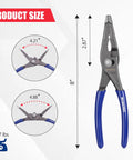 8 Inch Long Nose Slip Joint Pliers With A Solid, Comfortable Grip And Handles, CR V Steel Needle Nose Pliers With Dual Jaw Positions