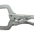 No Sweat Grip Locking C Clamp Pliers Set Of Four 11 Inch Swivel Jaw Welding Clamps with quick release trigger, steel construction.