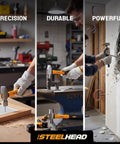 Five Piece Fiberglass Handle Hammer And Mallet Set For Demolition And Metal Working with 16oz Ball Peen in workshop action