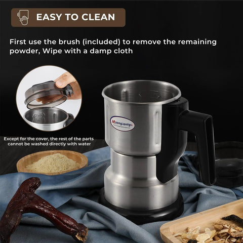 Electric Coffee And Spice Grinder Mini Mill 250W, 200ml Capacity Dry Grinding, Stainless Steel Blade, multi-purpose use shown