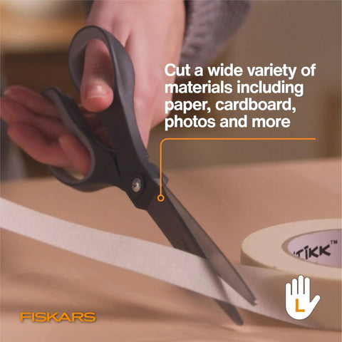 Left-Handed Titanium Scissors With Soft Grip Handle For Comfort And Precision, 8 Inch Stainless Steel Blades cutting paper