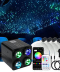 Car Starlight Headliner Kit With 36W Four Color Twinkle Fiber Optic Lights, four-head RGBW light engine, remote control, cables