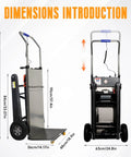 ROOMEDAL Electric Stair Climbing Hand Truck Dolly With 661 Lb Capacity Heavy Duty dimensions showcasing size and features.