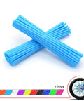 72Pcs Universal Spoke Skins Set For Dirt Bike BMX MTB And Motorcycle Wheels, Rim Wrap Covers In Light Blue Sky Blue
