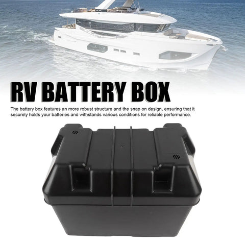 Heavy Duty Marine Battery Box Hella Durable ABS Shell Shockproof And Weatherproof 12V Battery Enclosure For RV Boat Trailer black box design