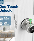 Smart Door Lock With Keypad And Fingerprint, App Control For Quick Entry, Great Security For Bedrooms, Sleek Silver Finish