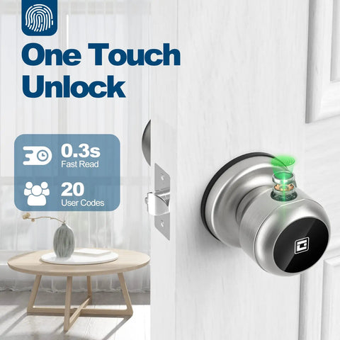 Smart Door Lock With Keypad And Fingerprint, App Control For Quick Entry, Great Security For Bedrooms, Sleek Silver Finish