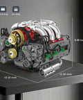 Flat Engine Building Set With Working V8 Model Kit Mini Engine Scale Model For STEM DIY Project Dope Hands On Building Toy 2375 Pieces Great Gift For Auto Enthusiasts Adults And Teens 14 Plus, 2375-piece ABS model, 12.32 x 12.20 x 8.58 in