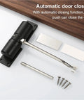 Automatic Door Closer Aluminum Alloy Rebound Stopper Wear Resistant Safety Spring Kit With Pulley and Screws Display