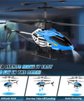 Remote Control Helicopter Toy With One Key Takeoff And Landing Auto Hover LED Lights Three Point Five Channel Gyro Stabilizer