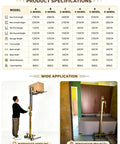 Manual Cabinet Lifter Jack For No Sweat Wall Unit Mounting featuring compact roll out support cart in warehouse setting.