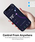 Phone displaying app for 4 Inch Full Touch Screen Smart WiFi Thermostat TJ-560 With App Control Energy Saving Easy Install