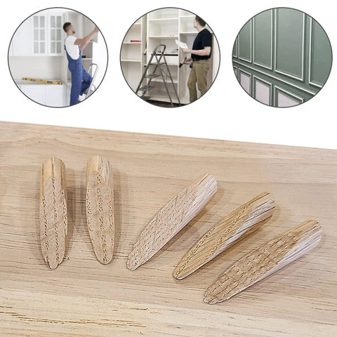 50 Piece Pocket Hole Plugs Woodworking Dowel Kit Built Different Softwood Filler Inserts displayed on wood surface.