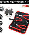 4 Piece Automotive Electrical Disconnect Pliers Kit With High Carbon Steel Connector Pliers Straight And 60 Degree Tips Hose Clamp Pliers 18 Pin Fuel Line Repair Set In Storage Box