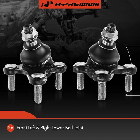 2 Pack Front Lower Ball Joints For Volkswagen And Audi Fits Jetta Golf GTI Beetle Passat Eos R32 Rabbit A3 Quattro Q3 Quattro 2006 2013 2015 2018 2012 2019, black steel studs