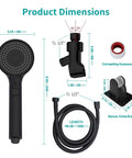Game Changing Shower Head Kit With Pause Button 3 Setting High Pressure Handheld Shower dimensions and components
