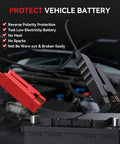 BT900 Wireless Bluetooth Battery Tester Clip For Cars Trucks Motorcycles ATVs SUVs Boats And Yachts 100-2000 CCA Load 9V-30V Range Battery Health Cranking And Charging Tests With Kickass Bluetooth Readouts red and black battery clips on car battery