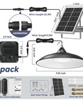 Badass Sunlight Solar Shed Light With Motion Sensor And Remote Switch 3200 Lumens IP65 Waterproof Hanging Lamp dimensions and features diagram.