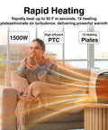 Person enjoying warmth from Indoor Portable Space Heater 1500W With PTC Ceramic Heating Thermostat And Remote in living room
