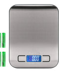 Digital Kitchen Scale With 11 Lb Capacity, Grams And Ounces, Stainless Steel Platform, Backlit Display, Tare Function with batteries