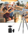 Quad Pack Quarter Inch Swivel Mini Ball Head Mount for Tripods and Stands 360 Degree Rotating Base Adapter on tripod with camera