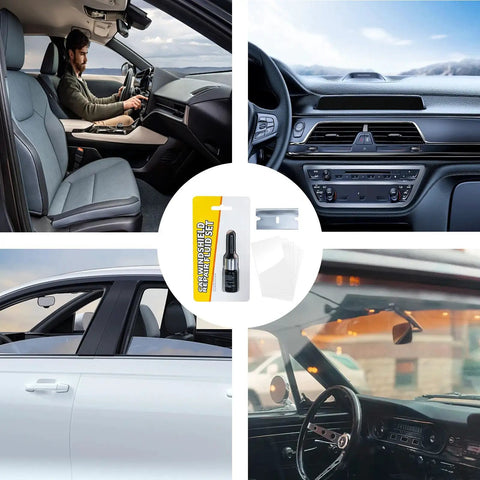 Windshield Chip Repair Kit With Curing Film and 2ml Crack Repair Fluid for SUVs, Trucks, Cars, Scooters, RVs - product view in cars