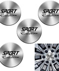 Premium 4 Piece 56Mm Wheel Hub Center Cap Stickers For Rims Featuring Bombproof Bolt Protectors And Vibration Control To Keep Your Rig Slick And Hella Secure in silver aluminum finish.