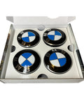 BMW Floating Center Caps For All Original Alloy Wheels With 5x120 Bolt Pattern 65mm Roundel Set Of Four in packaging