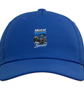 Cool Royal Blue Machinist Baseball Hat With Vise Gauge Square Print For CNC Tools Geared-Up Guy, front view with embroidered design.