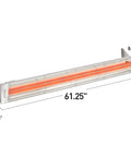 Dual Element Electric Patio Heater In Stainless Steel, 6000 Watt, 240 Volt, 61 Inch Long, Black Finish, Energy Efficient, Zero Emissions