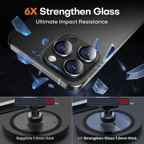 One Piece Armor Camera Lens Protector For iPhone 16 Pro Max 16 Pro 15 Pro Max 15 Pro 14 Pro Max 14 Pro, impact resistance demo