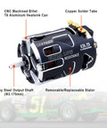 High RPM 540 V5R Sensored Brushless RC Motor 17.5T 2500KV For 1 To 10 Scale Racing Cars With 3.175mm Shaft Compatible With Sensored And Sensorless ESC For Serious On Track Performance CNC machined billet T6 aluminum heatsink