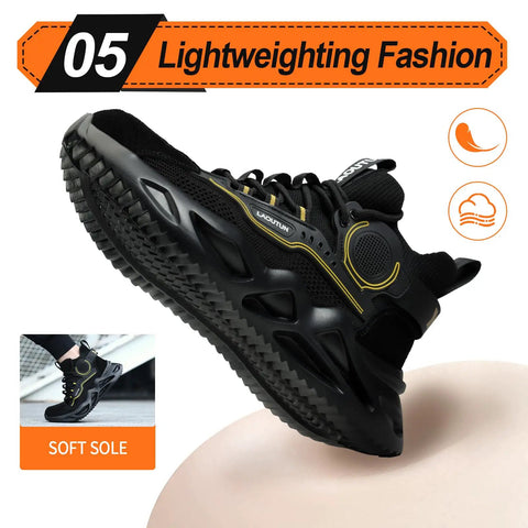 Men's Steel Toe Work Shoes Safety Sneakers Lightweight Built To Last All Day Comfort Puncture Proof Slip On Durable