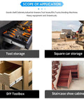 Heavy Duty 260 Lb Locking Drawer Slides With Full Extension And Ball Bearing Rollers For Smooth, Quiet Operation In Cabinets, Chests, Or Tool Drawers Everyday Use. tool storage drawer slide