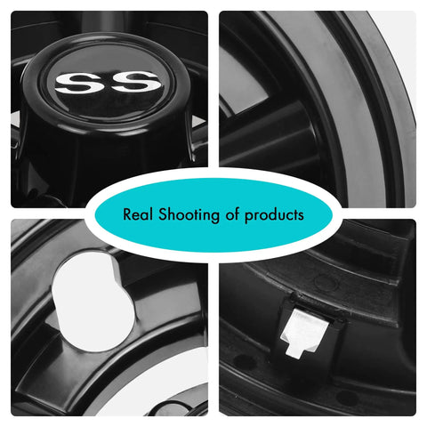 Close-up of 8 Inch Chrome ABS Wheel Covers Hub Caps For EZGO Club Car Yamaha Golf Carts Snap On Installation Set Of 4