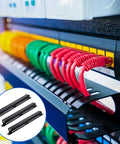 8 Piece 19 Inch Rack Cable Management Kit for 1U 24 Slot Horizontal Server Mount Organizer with cables in data center